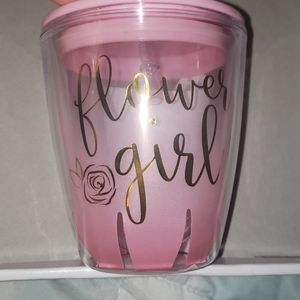Flower girl cup with straw